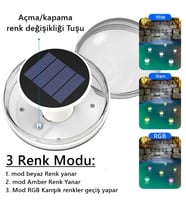 1 Adet Güneş Enerjili Dekoratif Suda Yüzen Solar Havuz Ledi- Dekoratif Havuz Aydınlatma