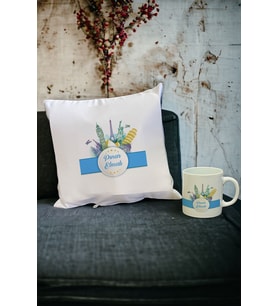 Turizmci Kupa Bardak ve Yastık Set 001 (Beyaz)