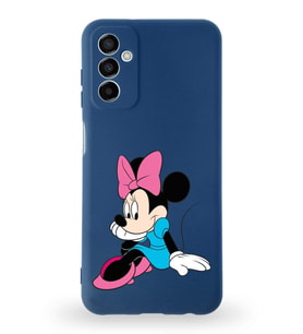 Samsung Galaxy M13 Uyumlu Lansman Kılıf Altı Kapalı İçi Kadife  Minnie Mouse-E Tasarımlı  Kapak (Şeffaf)