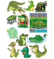 Timsah Sticker Set-4 9 Parça Telefon, Tablet, Defter, Laptop Sticker