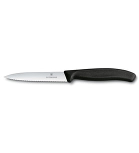 Victorinox Mutfak SwissClassic 10cm Tırtıklı Soyma Bıçağı Siyah Sivri
