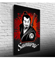 Japon Samuray Kırmızı ve Siyah Tonlarda Poster Kanvas Tablo 50 x 70