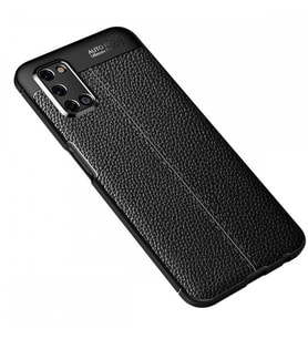 Oppo A72 Deri Görünümlü Silikon Siyah