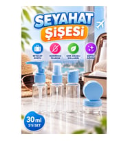 5’li 30 ml Seyahat Kozmetik Şişe Seti – Sızdırmaz Şeffaf Organizer