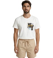 NY New York Kolej Yazılı ve Renkli Graffiti Baskılı Streetwear Premium Erkek Tişört (Beyaz)