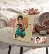 BK Gift Kişiye Özel Sevgililer Karikatürlü Dekoratif Ahşap Çerçeve Model 99