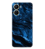Vivo Y16 Kılıf Resimli Desenli Baskılı Silikon Blue MArble 1379