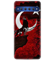 TCL 10 Plus Kılıf Desenli Silikon Wolf and Moon 2