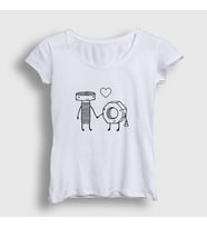Presmono Kadın Beyaz Lovers V3 Valentine's Day Sevgililer Günü T-Shirt 284879tt (Beyaz)