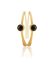 Kadir Jewellery 22 Ayar Altın Kaplama Kadın Taşlı Küpe -El İşçiliği Ve Hipoalerjenik Küpe