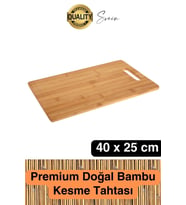 Bambu Kesme Doğrama Tahtası Ahşap Kesim Panosu Et Tavuk Balık Sebze Antibakteriyel Yıkanabilir