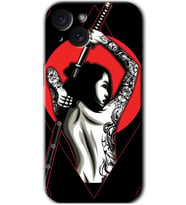 İphone 15 Kılıf HD Desen Baskılı Kılıf - Samurai Girl
