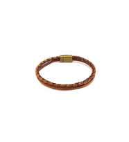 Heritage Brown Pure Braid – Kahverengi Örgü Detaylı Erkek Deri Bileklik-1404