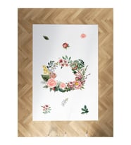 MEKTA HOME BEBEK VE ÇOCUK ODASI Çiçekli Çelenk Desenli Halı