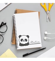 Sevimli Panda Baskılı Defter Kişiye Özel