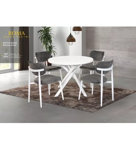ROMA MASA, UMAY METAL SANDALYE, BEYAZ, BEYAZ