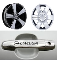 Omega Kapı Kolu Jant Sticker (10 Adet) Etiket Yapıştırma Z130