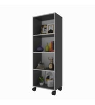 Kenzlife kitaplık beril 148*060*020 gri tekerlekli mutfak dolabı banyo ofis ayakkabılık kiler