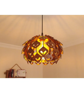 Orman Vkare Model Modern Tasarım Globe Küre Doğal Ahşap Yaprak MDF 3D Lazer Kesim Rustik Salon Avize