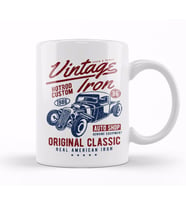 Vintage Iron Custom Hotrod Kupa Bardak Porselen