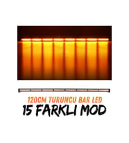 Turuncu Tepe Çakar Bar Led 120 cm 12-24v Off Road Çekici Traktör İkaz Lambası Çakar 17 Modlu