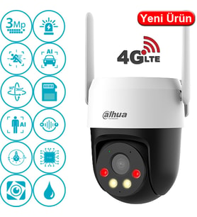 DAHUA 3MP PT Speed Dome 4mm Wıfı Kablosuz IP Solar Kamera P3AE-PV-4G PT