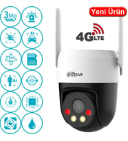 DAHUA 3MP PT Speed Dome 4mm Wıfı Kablosuz IP Solar Kamera P3AE-PV-4G PT