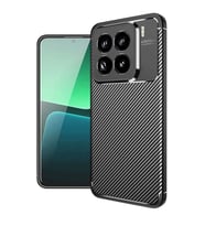 Coverzone Xiaomi Mi 15 Pro Uyumlu TPU Silikon K?l?f, Ultra Slim Fit Karbon Fiber Desenli, Darbe Emici, ?nce ve Hafif, ??k ve Koruyucu Siyah