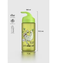 Renga Moly Desenli 500 ml Pipetli Tritan Çocuk Matara 912131 Pembe (Yeşil)