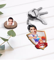 BK Gift Kişiye Özel İsimli Erkek Basketbolcu Karikatürlü Ahşap Anahtarlık-2