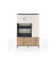 Hyperion Dolap 7 Raflı 5 Çekmeceli 3 Kapaklı 132x44x195 Antrasit-Aytaşı/Çam