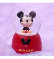 Mickey Mouse Işıklı Müzikli Püskürtmeli Büyük Boy Kar Küresi (Kırmızı)