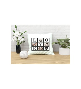 Sevgililer Gününe Özel 4 Fotoğraflı Love Tasarımlı Yastık