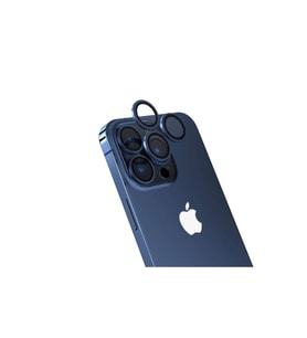 Apple iPhone 15 Pro Uyumlu Zore Safir CL-15 Parmak İzi Bırakmayan Anti-Reflective Kamera Lens Koruyucu (Gece Mavisi)