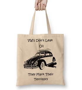 Vintage Volkswagen Retro Style Bez Çanta Uzun Saplı