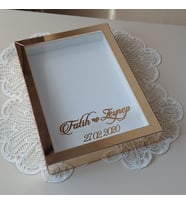 21x30 Cm Gold Pleksili Yeni Moda Tasarım Gül Kutusu Anı Çerçevesi! Ayna Çerçeve! HKM ticaret
