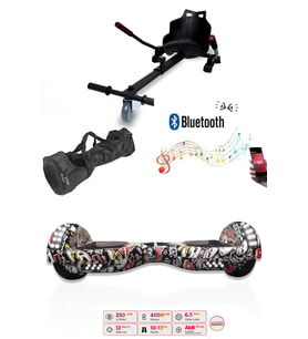 Citymate Elektrikli Kaykay Akıllı Denge Hoverboard + HoverKart + Çanta FULL LEDLİ EXTREM PAKET D14