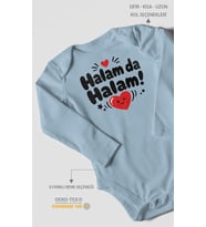 Halam Da Halam! Uzun Kollu Çıtçıtlı Bebek Body %100 Pamuk