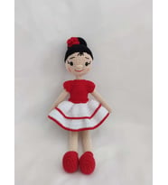 Bayan Gül Bebek Amigurumi Organik Oyuncak