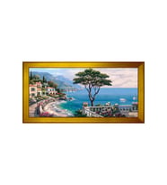 Manzara Temalı Kanvas Tablo 80 x 110 cm Gold Çerçeve