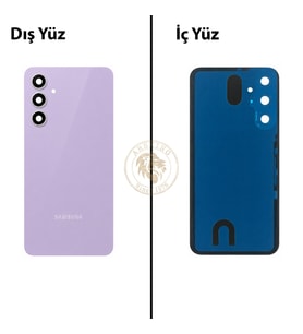 Samsung Galaxy S23 FE Mor Renk Lensli Arka Kapak Arka Cam Batarya Kapağı Pil Kapağı Lazer Kesim Back Cover Galaxy S23 FE Uyumlu