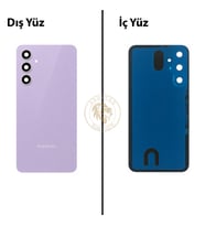 Samsung Galaxy S23 FE Mor Renk Lensli Arka Kapak Arka Cam Batarya Kapağı Pil Kapağı Lazer Kesim Back Cover Galaxy S23 FE Uyumlu