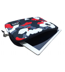 Jacbag Kırmızı Kamuflaj Kız ve Erkek Çocuk Tablet Çantası/Kılıfı (Suya Dayanıklı Malzeme) (Çok Renkli)