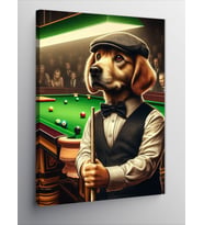 Kanvas Tablo Bilardo Oynayan Köpek