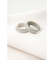 Elika Silver Kadın Baget Taşlı Halka Model 925 Ayar Küpe