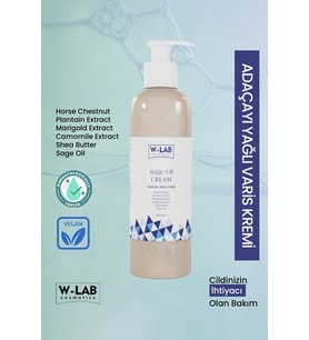 W-Lab Cosmetics Sage Oil Adaçayı Yağlı Varis Kremi 190 ML