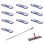 Orlon Mavi Statik Toz Mop Takımı Seti - 50 Cm. - 10 Adet Mop + Mop Tutucu + Sap - 1 Takım