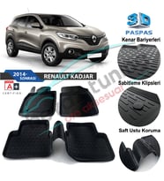 Renault Kadjar Havuzlu 3D Paspas Niken Siyah 2014 Sonrası