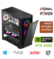 ETERNAL POWER RYZEN 7 5700X 32G DDR4 1TB M.2 RTX3060 A520 M650W (Siyah)