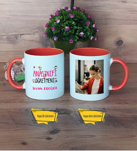 Anasınıfı Öğretmeni Kupa Bardak Turuncu Fotoğraflı Öğretmenler Günü Hediyesi
